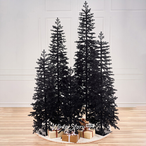 Искусственная стройная черная елка Тикко 255 см, ЛИТАЯ 100% Max Christmas
