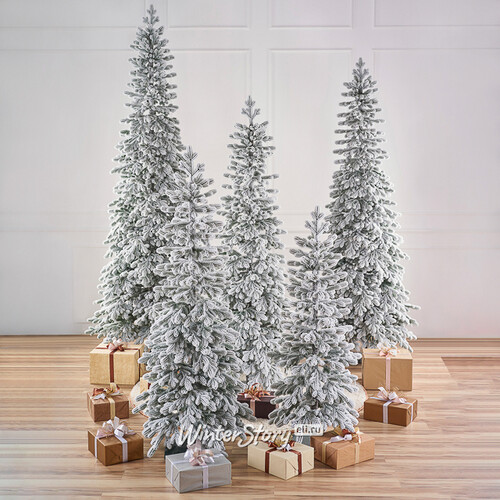 Искусственная стройная елка Тикко заснеженная 155 см, ЛИТАЯ 100% Max Christmas