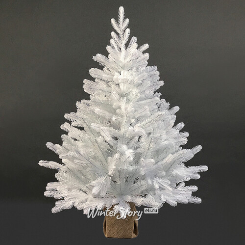 Настольная белая елка в мешочке Полярная 60 см, ЛИТАЯ + ПВХ Max Christmas