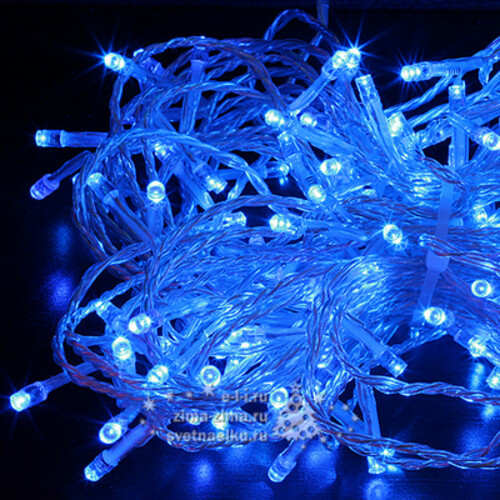 Светодиодная гирлянда 24V Premium Led 200 синих LED ламп 20 м, прозрачный СИЛИКОН, соединяемая, IP54 BEAUTY LED