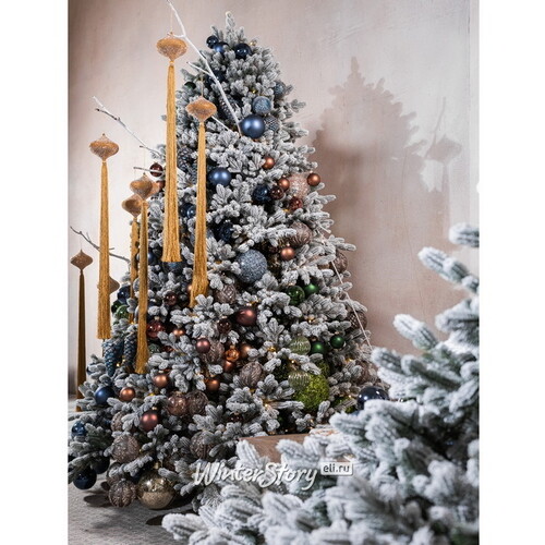 Искусственная елка с огоньками Византийская заснеженная 3 м, 1130 теплых белых ламп, ЛИТАЯ 100% Max Christmas