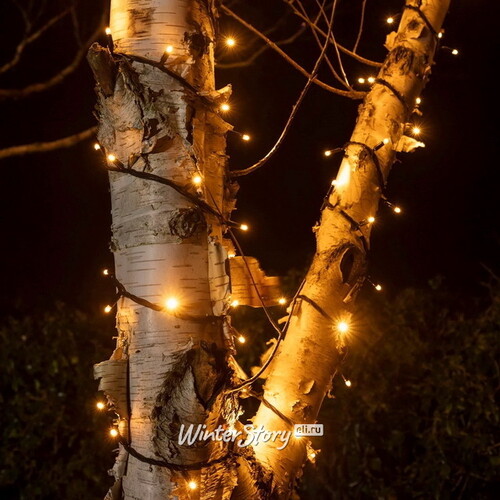 Гирлянды на дерево Клип Лайт Quality Light 60 м, 600 экстра теплых белых LED ламп, черный ПВХ, IP44 BEAUTY LED