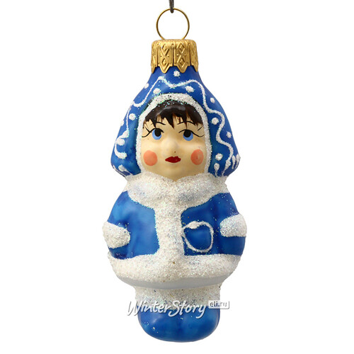 Стеклянная елочная игрушка Внучка Снегурочка 9 см, подвеска Коломеев