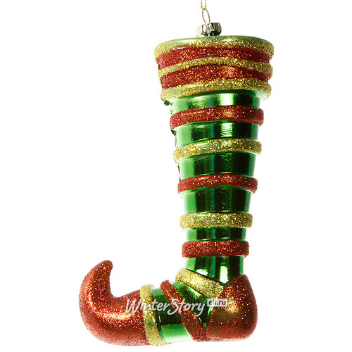 Елочная игрушка Рождественский носок Эльфа 15 см, пластик, подвеска Царь Елка