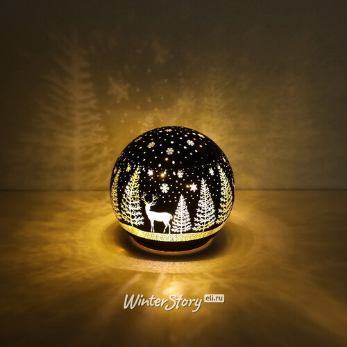 Декоративный светильник Blackwood Deer 12 см, теплые белые LED лампы, на батарейках Peha