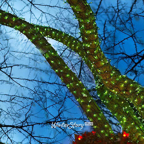 Гирлянды на дерево Клип Лайт Legoled 30 м, 225 зеленых LED, черный КАУЧУК, IP54 BEAUTY LED