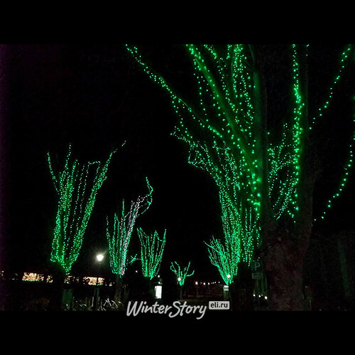 Гирлянды на деревья Клип Лайт - Спайдер 100 м, 1000 зеленых LED ламп, черный ПВХ, IP44 BEAUTY LED