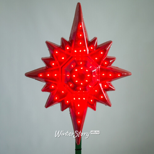 Светодиодная макушка Полярная Звезда эконом 55 см красная GREEN TREES