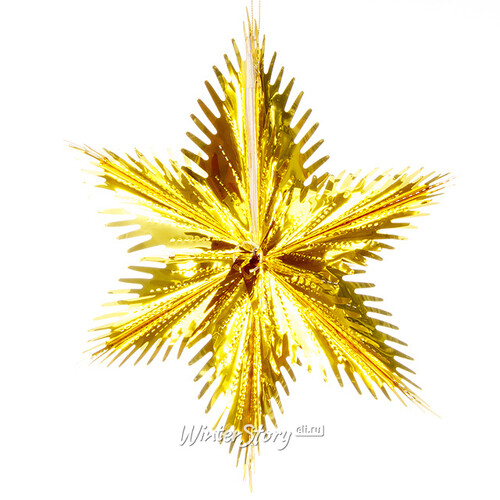 Звезда из фольги Резная 30 см золотая Holiday Classics