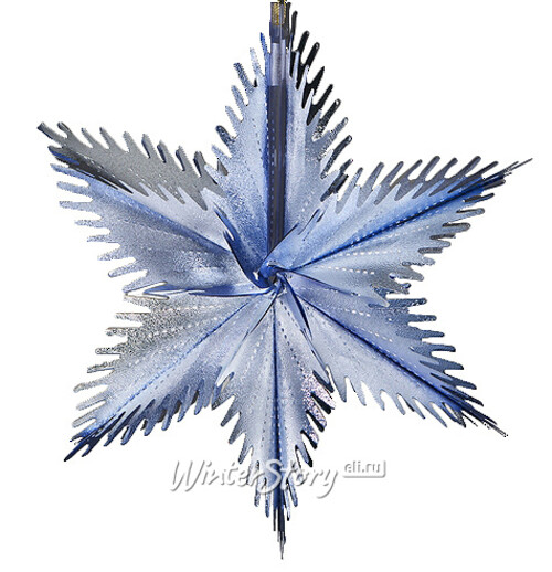 Звезда из фольги Резная 30 см серебряная с синим Holiday Classics