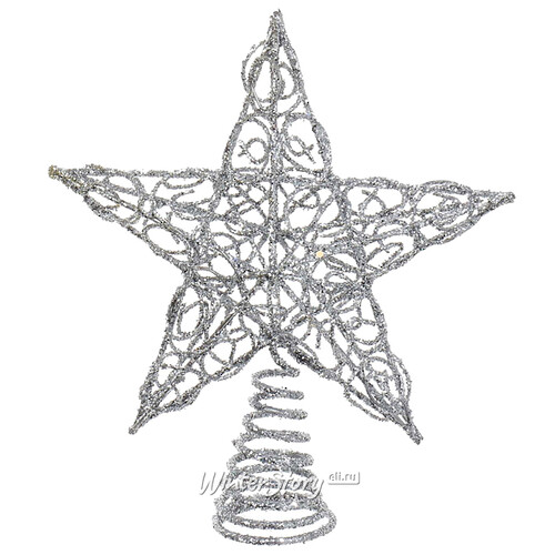 Звезда на елку Кружевная 15 см серебряная Kurts Adler