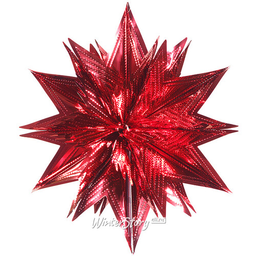 Звезда из фольги Объемная 40 см красная Holiday Classics
