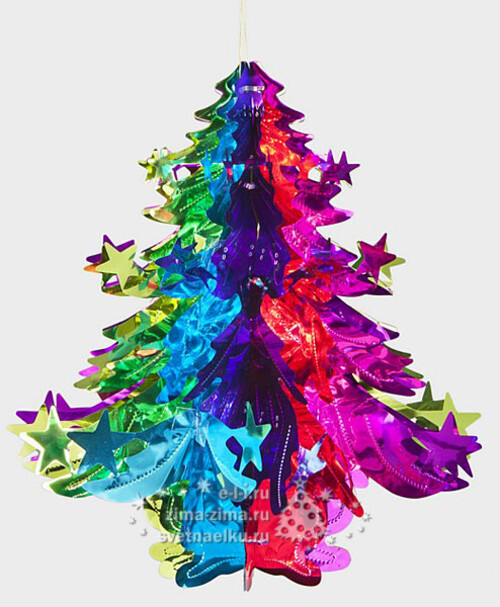 Фигура из фольги Елочка 43 см разноцветная Holiday Classics