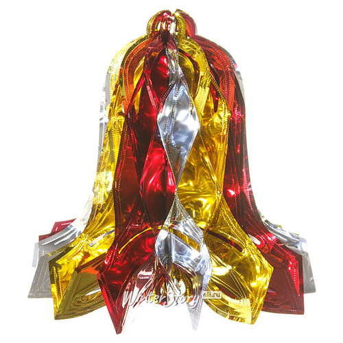Фигура из фольги Колокольчик 46 см золотой-серебряный-красный Holiday Classics