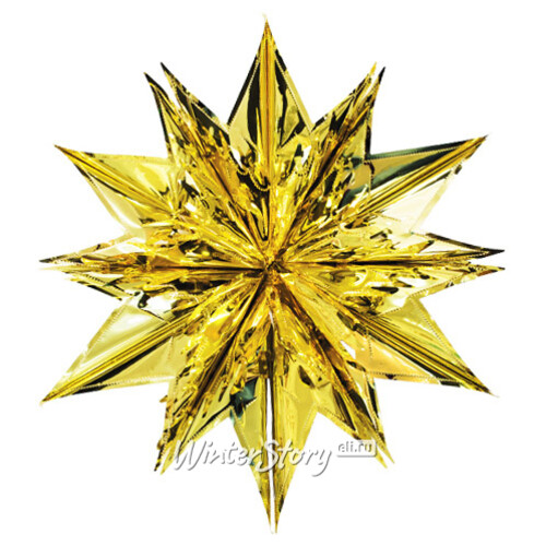 Звезда из фольги Объемная 60 см золотая Holiday Classics