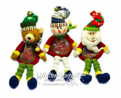 Мешок для конфет Дед Мороз, Снеговик, Мишка, 43см Снегурочка