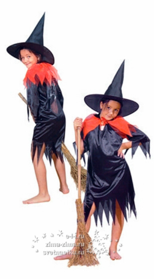 Карнавальный костюм Ведьмочка, 5-12 лет, рост 110-152 см Снегурочка