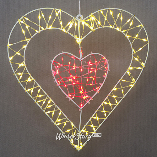Светящееся Сердце Купидона 40 см, 150 красных/теплых белых микро LED ламп, контроллер, IP44 Snowhouse