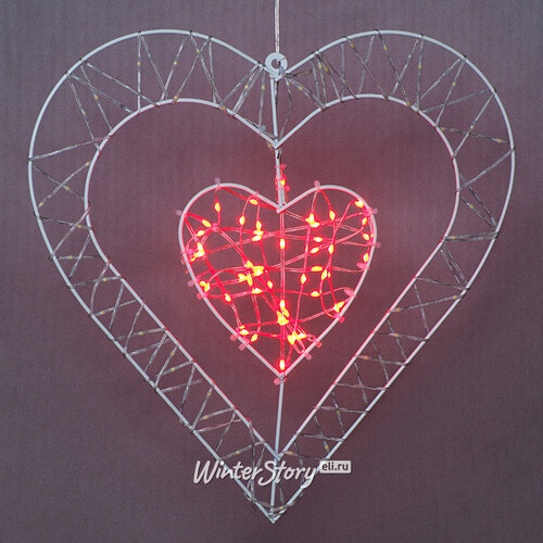 Светящееся Сердце Купидона 40 см, 150 красных/теплых белых микро LED ламп, контроллер, IP44 Snowhouse