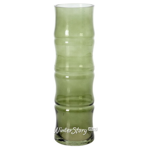 Стеклянная ваза Bambu 32*10 см оливковая Koopman