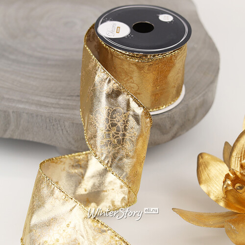 Декоративная лента Золотая Роскошь: Вензеля 270*6 см Kaemingk