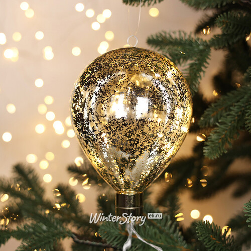 Декоративный подвесной светильник Воздушный Шар - Космо Gold 15 см, 6 теплых белых LED ламп, на батарейках Peha