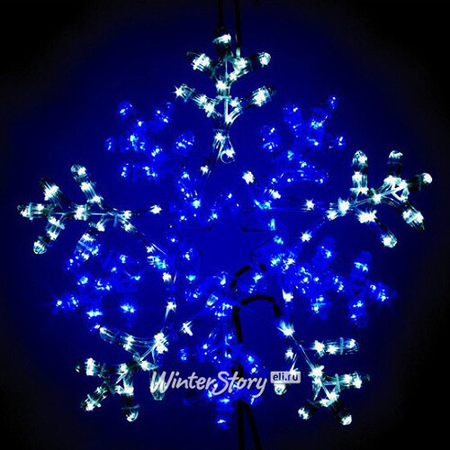 Снежинка светодиодная, уличная, 50*50 см, бело-синяя, IP44 Ели Пенери