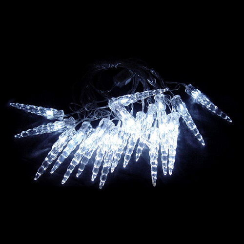 Светодиодная гирлянда Сосульки 7 м, 20 холодных белых LED, прозрачный ПВХ, IP20 Snowhouse