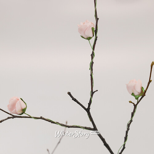 Искусственные розы для декора Lallita 10 см, 12 шт, нежно-розовые Ideas4Seasons
