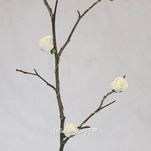 Искусственные розы для декора Lallita 10 см, 12 шт, кремовые Ideas4Seasons