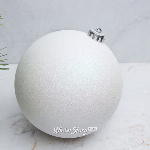Пластиковый шар Sonder 15 см белый с блестками Winter Deco