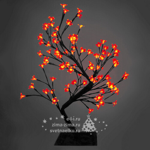 Светодиодное мини дерево "САКУРА БОНСАЙ", 45 см, 64 КРАСНЫХ  LED ламп BEAUTY LED
