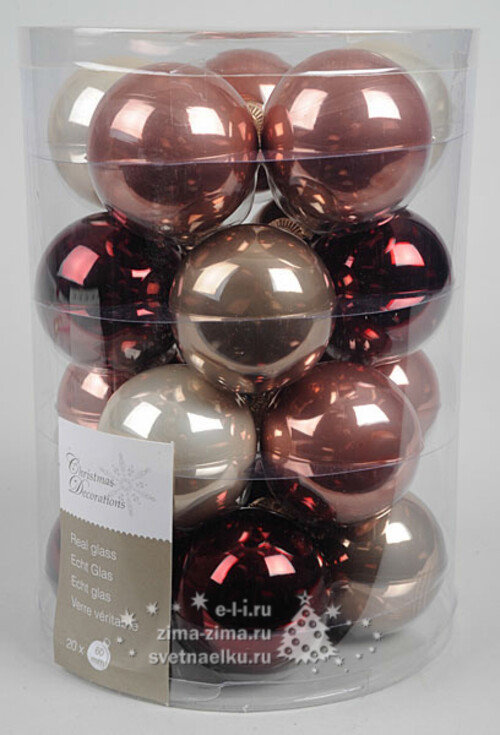 Коллекция стеклянных шаров Розовый Восторг 6 см, 20 шт Kaemingk