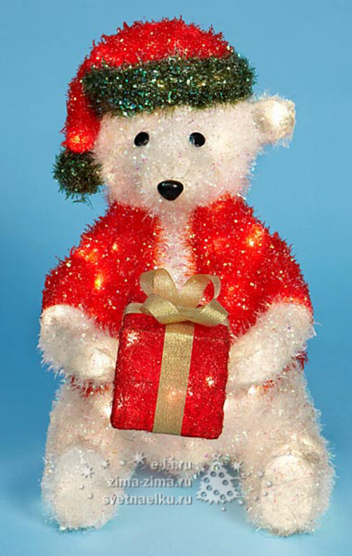 Медвежонок с подарком, сидящий, 53 см