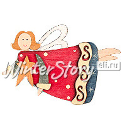 Магнит Фея с ажурными крылышками в красном платье летящая 6*9 см Holiday Classics