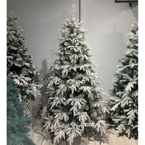 Искусственная елка с лампочками Маттерхорн заснеженная 180 см, 185 LED ламп, ЛИТАЯ + ПВХ Crystal Trees