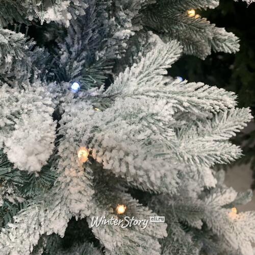 Искусственная елка с лампочками Маттерхорн заснеженная 210 cм, 245 LED ламп, ЛИТАЯ + ПВХ Crystal Trees