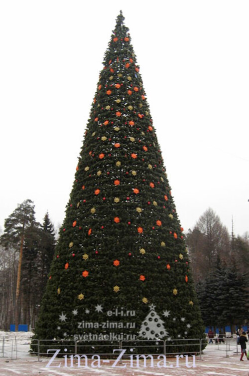 Уличная светодинамическая елка Уральская 30 м каркасная, ЛЕСКА GREEN TREES