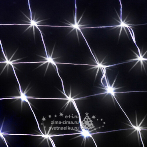 Гирлянда Сетка Звездное Небо 3*2 м, 240 холодных белых LED ламп, мерцание, прозрачный ПВХ, уличная BEAUTY LED