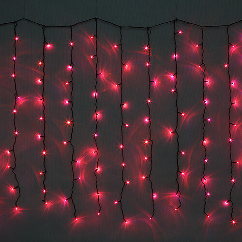 Светодиодный занавес 2*1 м, 200 синих/красных/фиолетовых LED с плавной сменой цвета, черный ПВХ Snowhouse