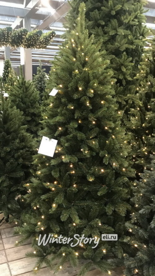 Искусственная елка с лампочками Лесная Красавица 155 см, 152 теплые белые лампы, ЛЕСКА + ПВХ Triumph Tree