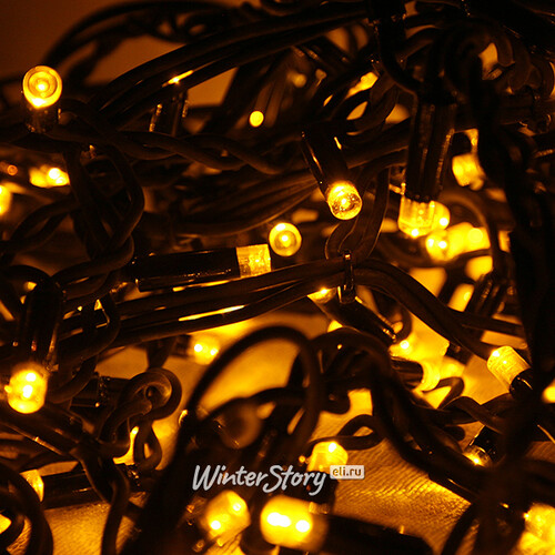 Уличная гирлянда 24V Legoled 72 желтых LED лампы, 10 м, черный КАУЧУК, соединяемая, IP54 BEAUTY LED