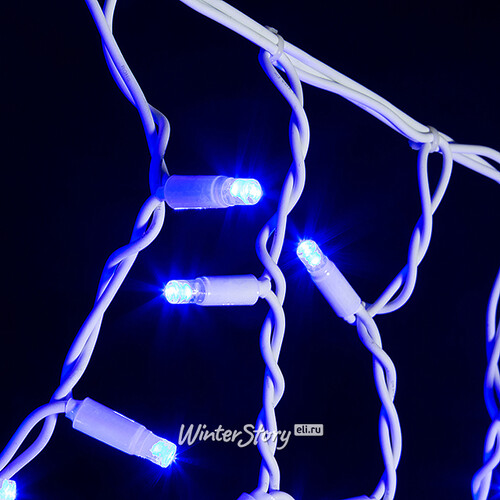 Светодиодная бахрома Legoled 3.1*0.5 м, 120 синих LED, белый КАУЧУК, соединяемая, IP54 BEAUTY LED