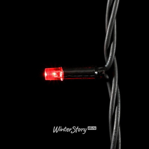 Уличная гирлянда 24V Legoled 75 красных LED ламп, 10 м, черный КАУЧУК, соединяемая, IP54 BEAUTY LED