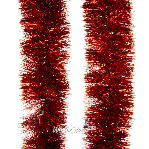 Мишура армированная 2 м*130 мм красная Мастерская Деда Мороза