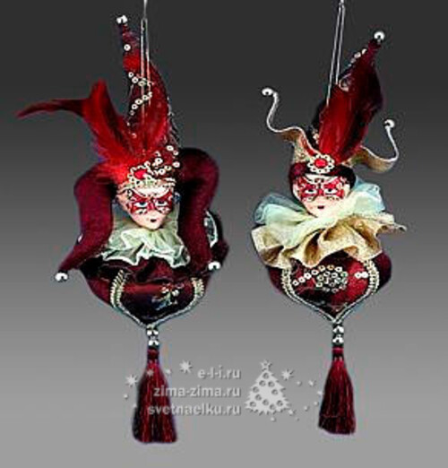 Елочное украшение "Веселый эльф" с кисточкой, 25 см, красный, подвеска Царь Елка