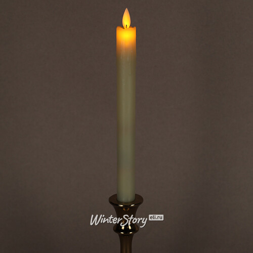 Столовая светодиодная свеча с имитацией пламени 22 см кремовая на батарейках Peha