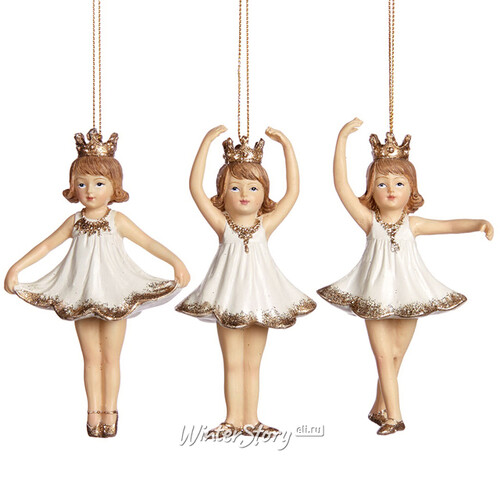 Елочная игрушка Юная балерина - принцесса 13 см с поднятыми руками, подвеска Goodwill
