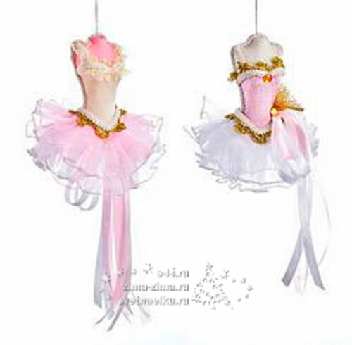 Елочная игрушка "Наряд для балерины", розовый, 15 см, подвеска Царь Елка