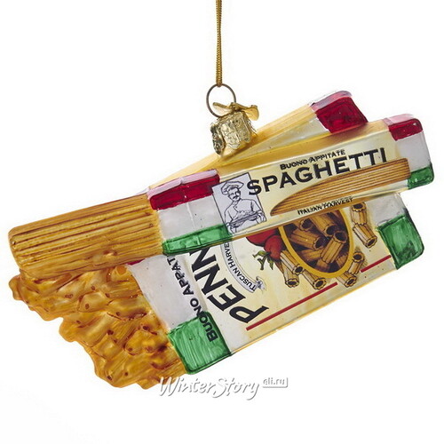 Стеклянная елочная игрушка Pasta Party 13 см, подвеска Kurts Adler